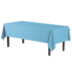 Premium Sky Blue Plastic Table Covers | 12 Pack - 54 In. x 108 In.