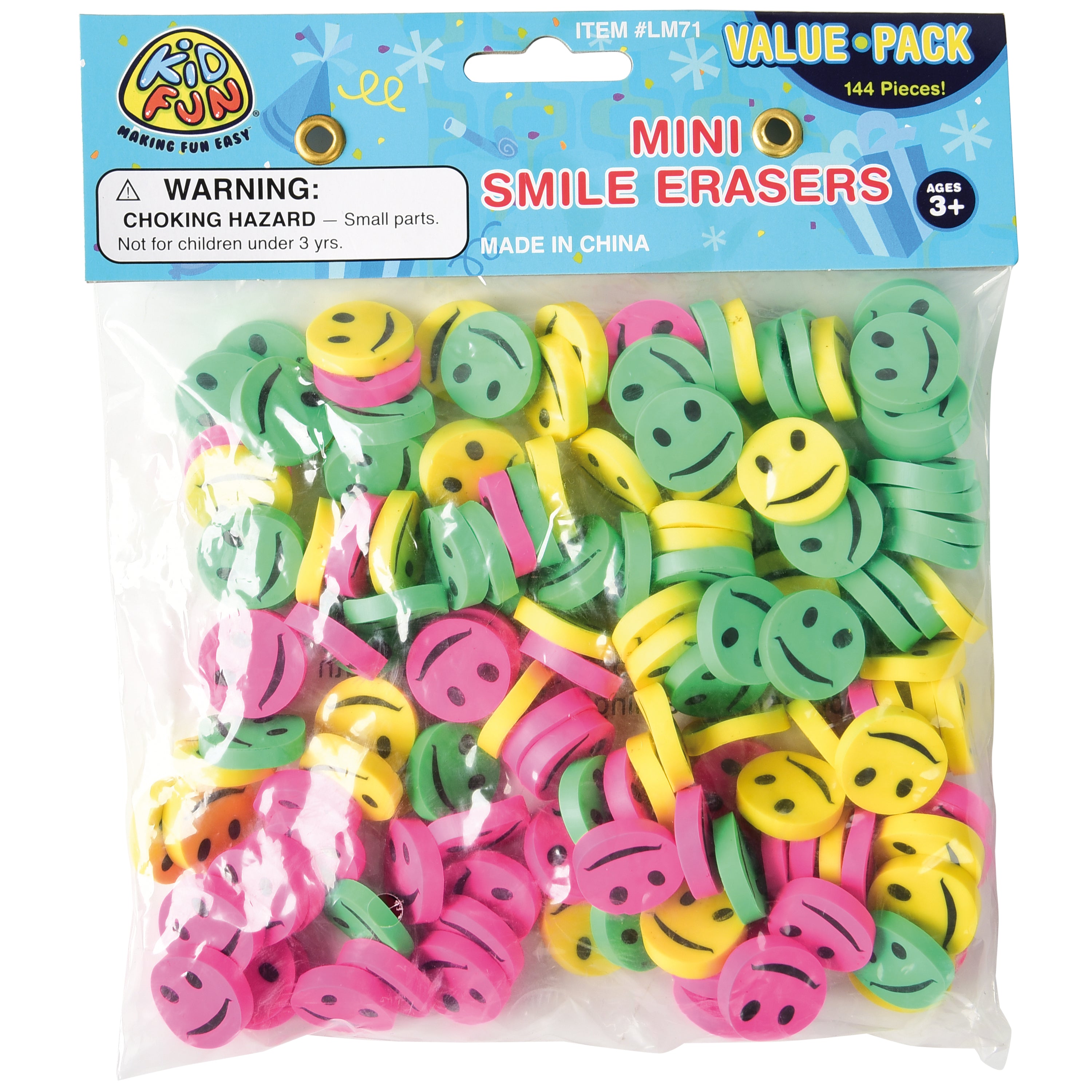 Mini Smile Erasers (Sold By Gross)