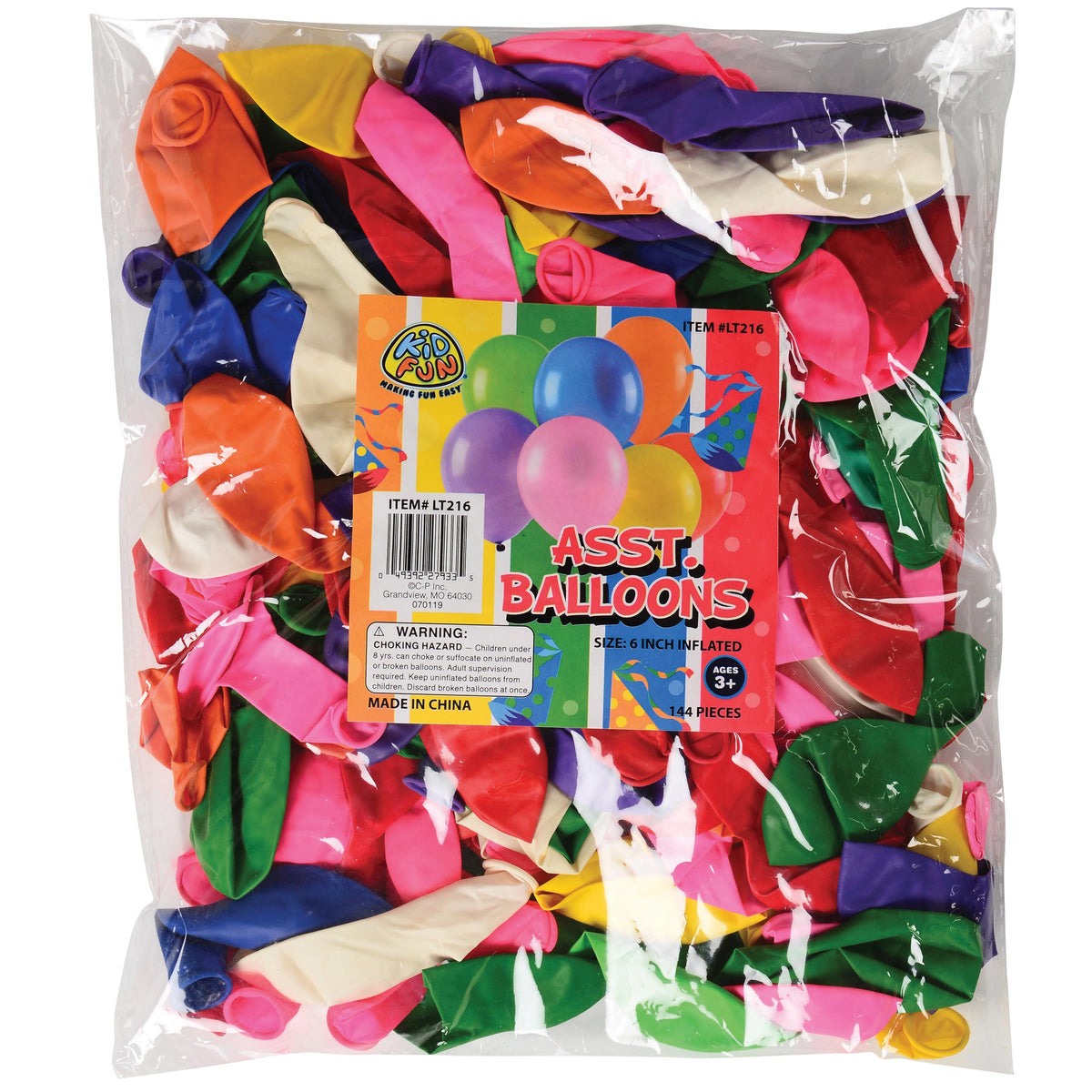 6 In. Asst Balloons - 144 Count