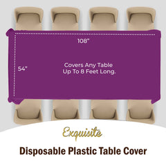 Magenta Plastic Table Covers | 12 Pack - 54 In. x 108 In.