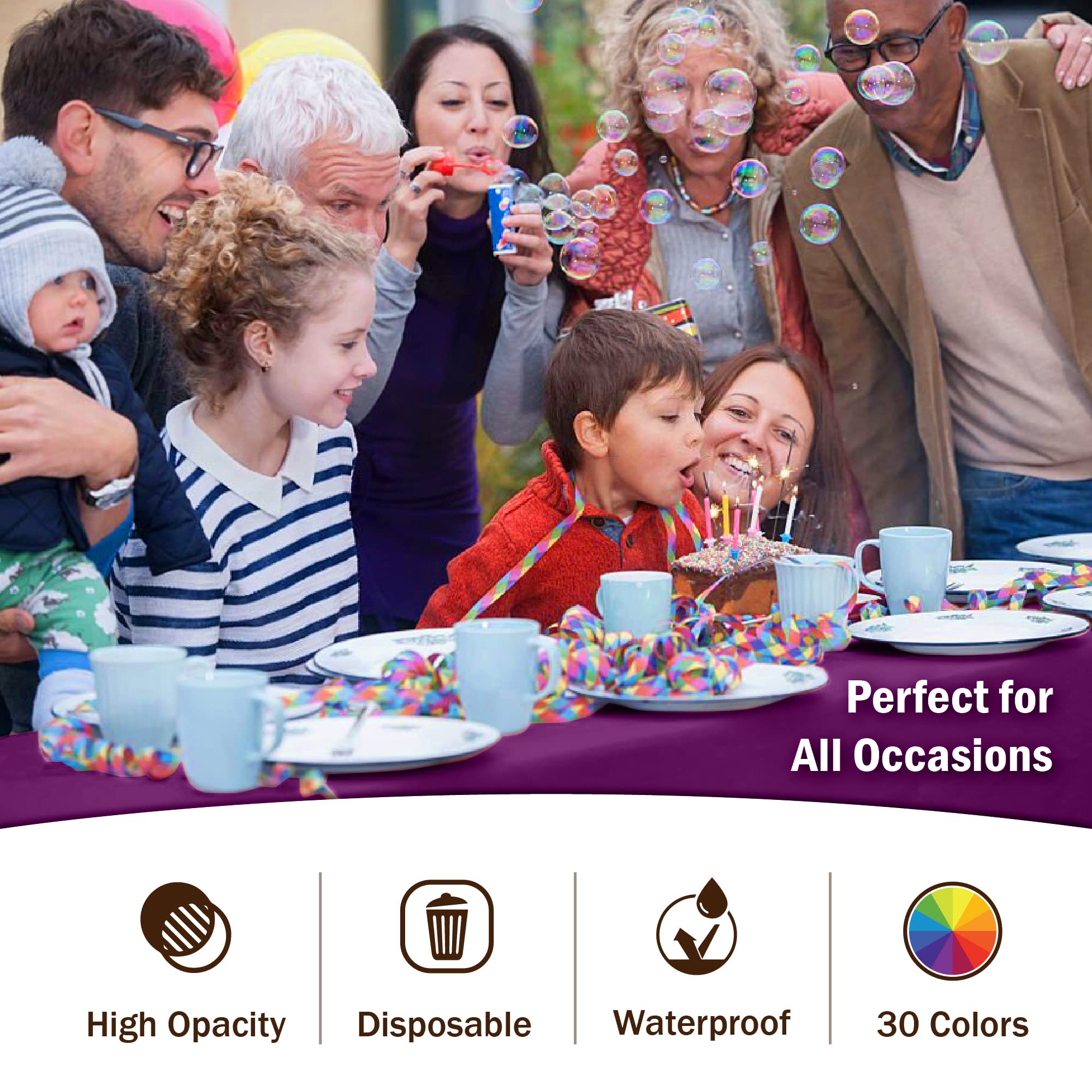 Magenta Plastic Table Covers | 6 Pack - 54 In. x 108 In.