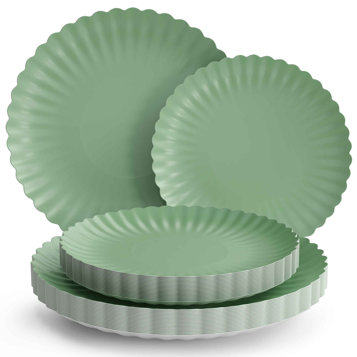 Scalloped Paper Plate Combo 20/20 - Matcha