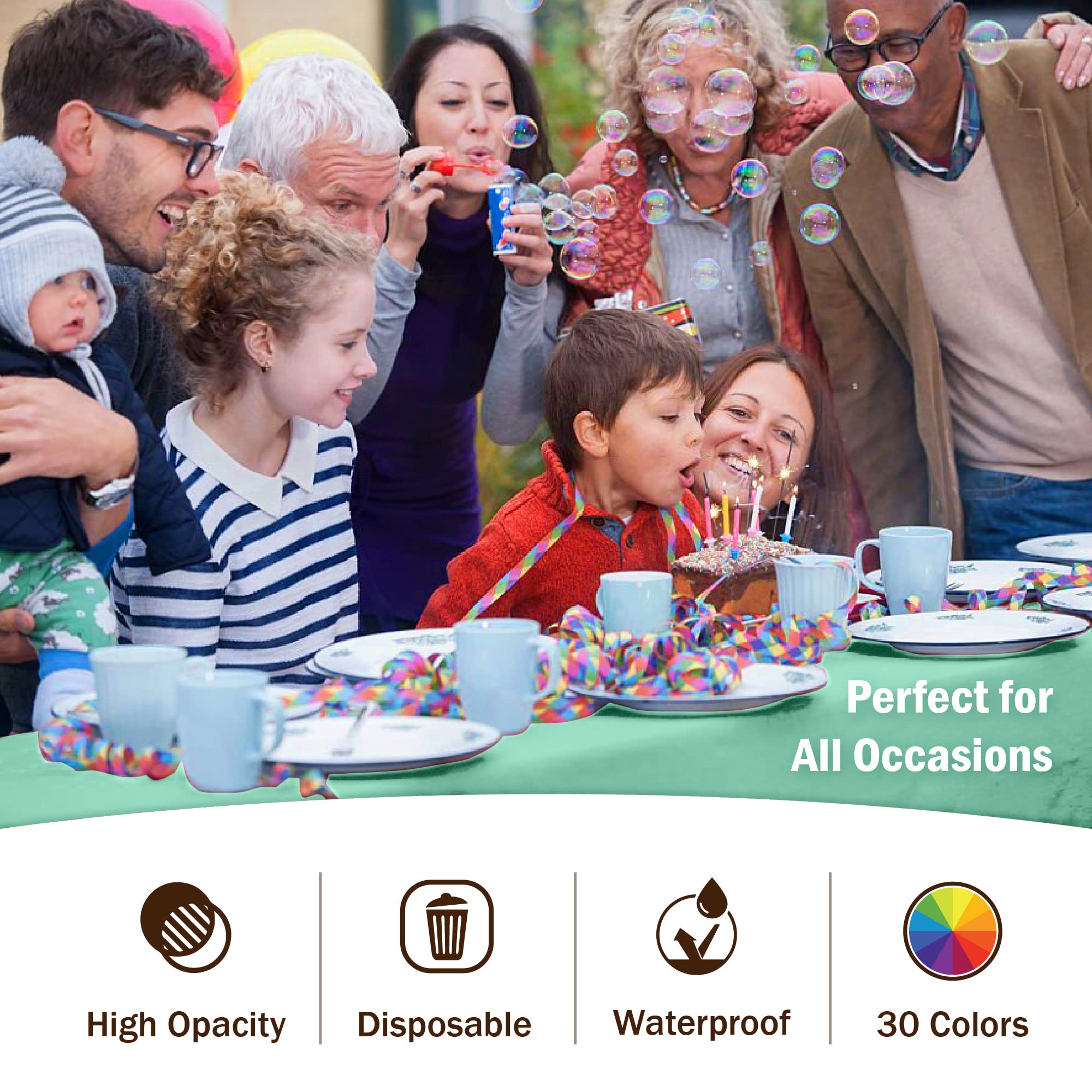 Mint Plastic Table Covers | 12 Pack - 54 In. x 108 In.