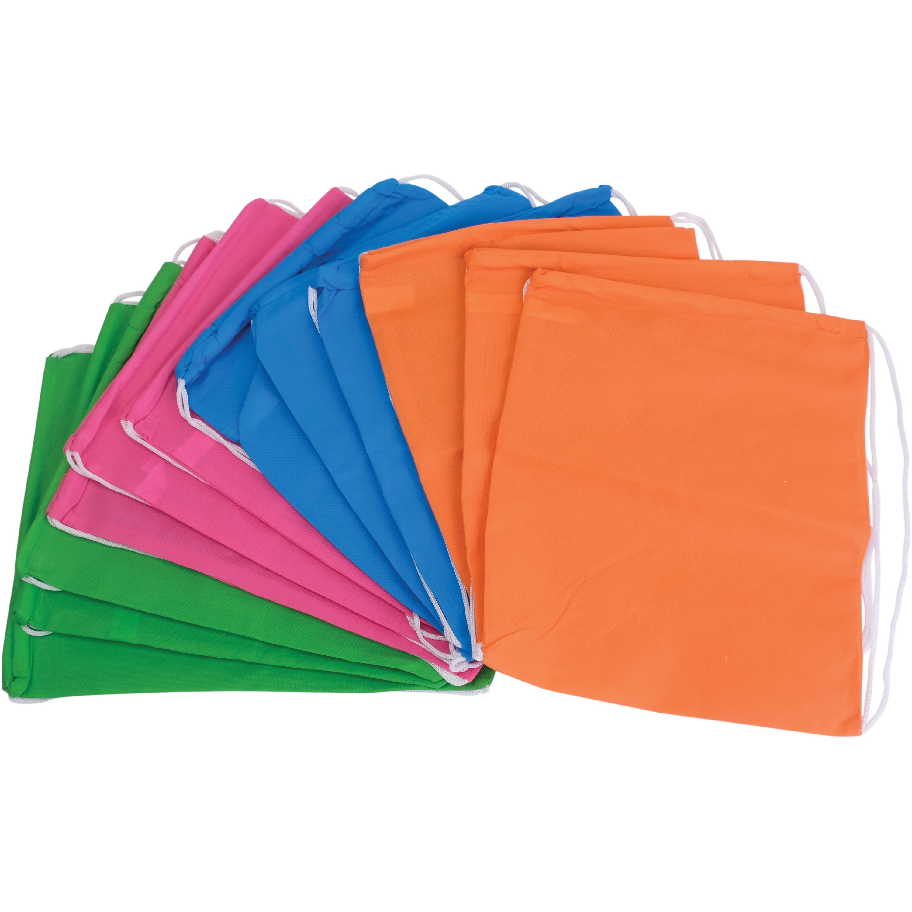 Neon Drawstring Backpacks - 12 Count