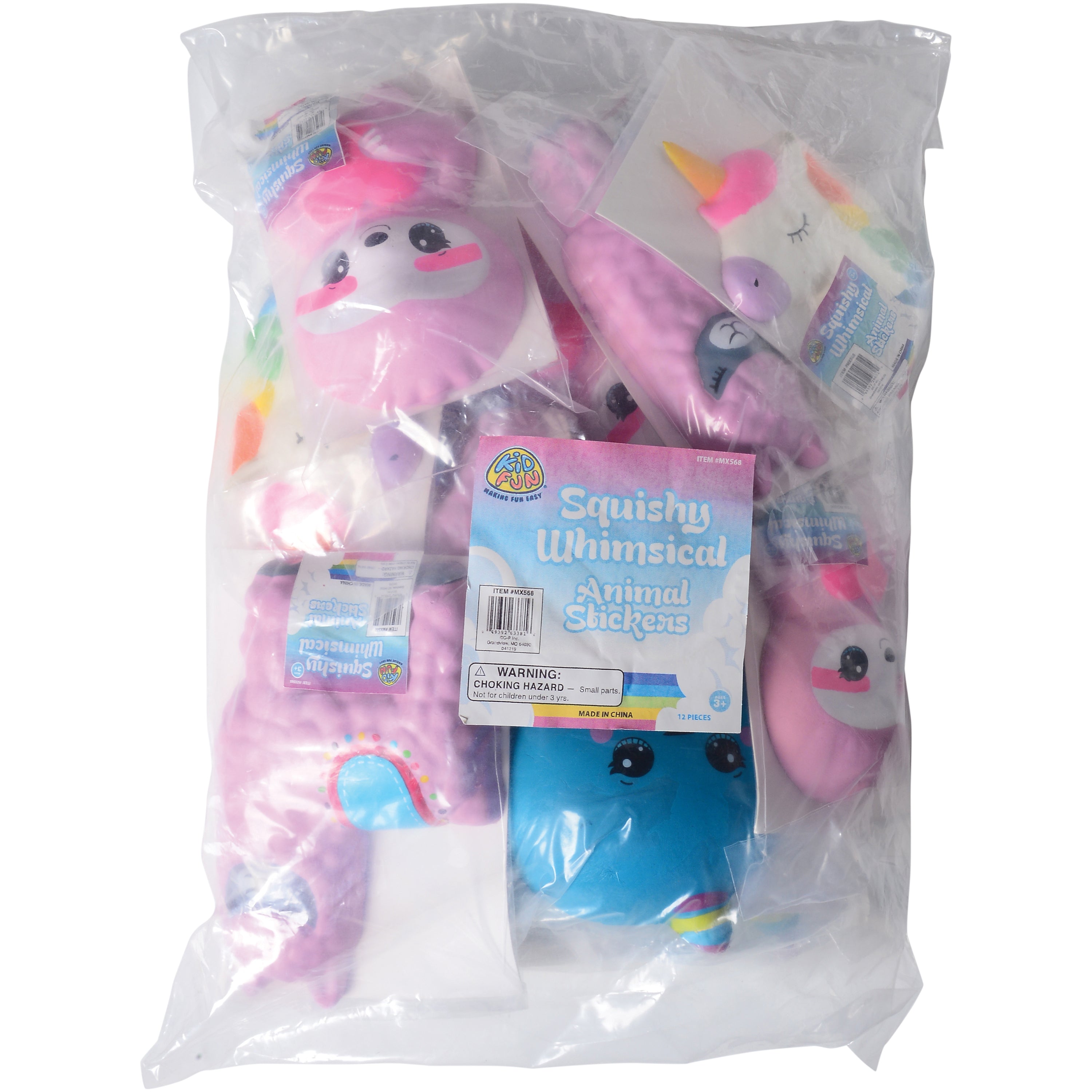 Squishy Whimsical Animal Stickers - 12 Count