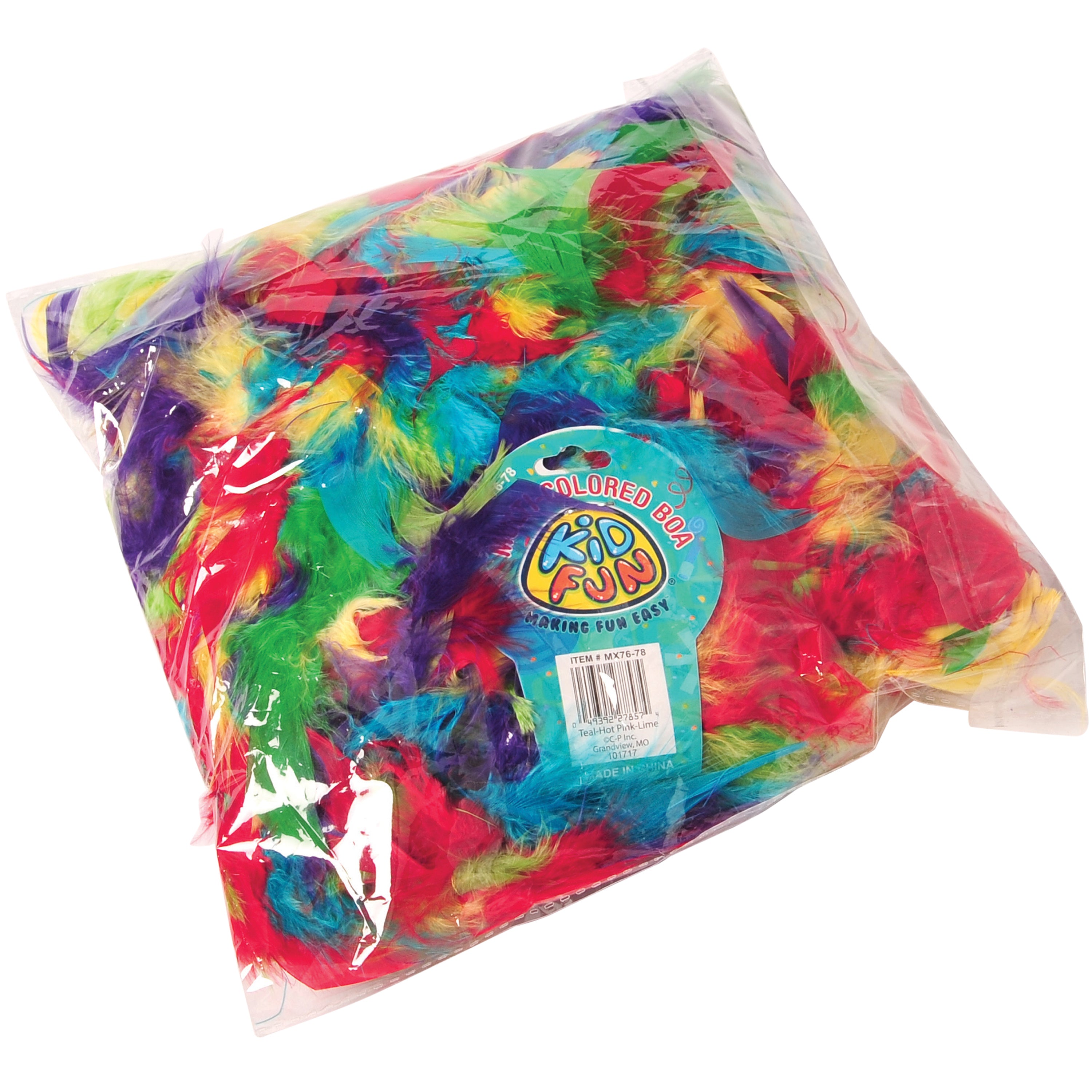 Multicolor Boa/Teal-Hot Pink-Lime Cp - 1 Count