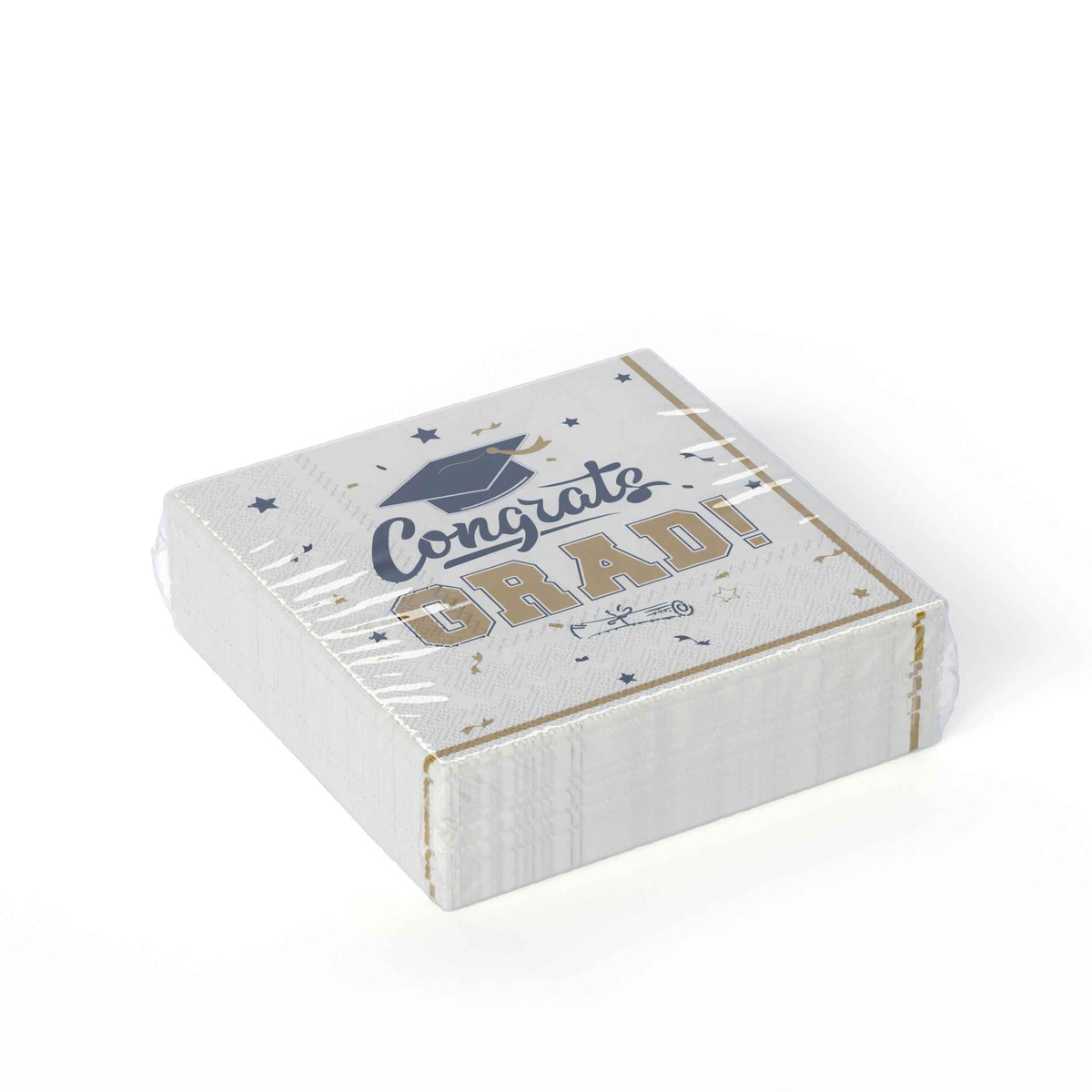 Gold/White Graduation Lunch Napkins | 24 Count
