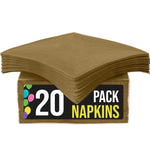 Gold Beverage Napkins - 4.75 In. X 4.75 In. | 20 Count