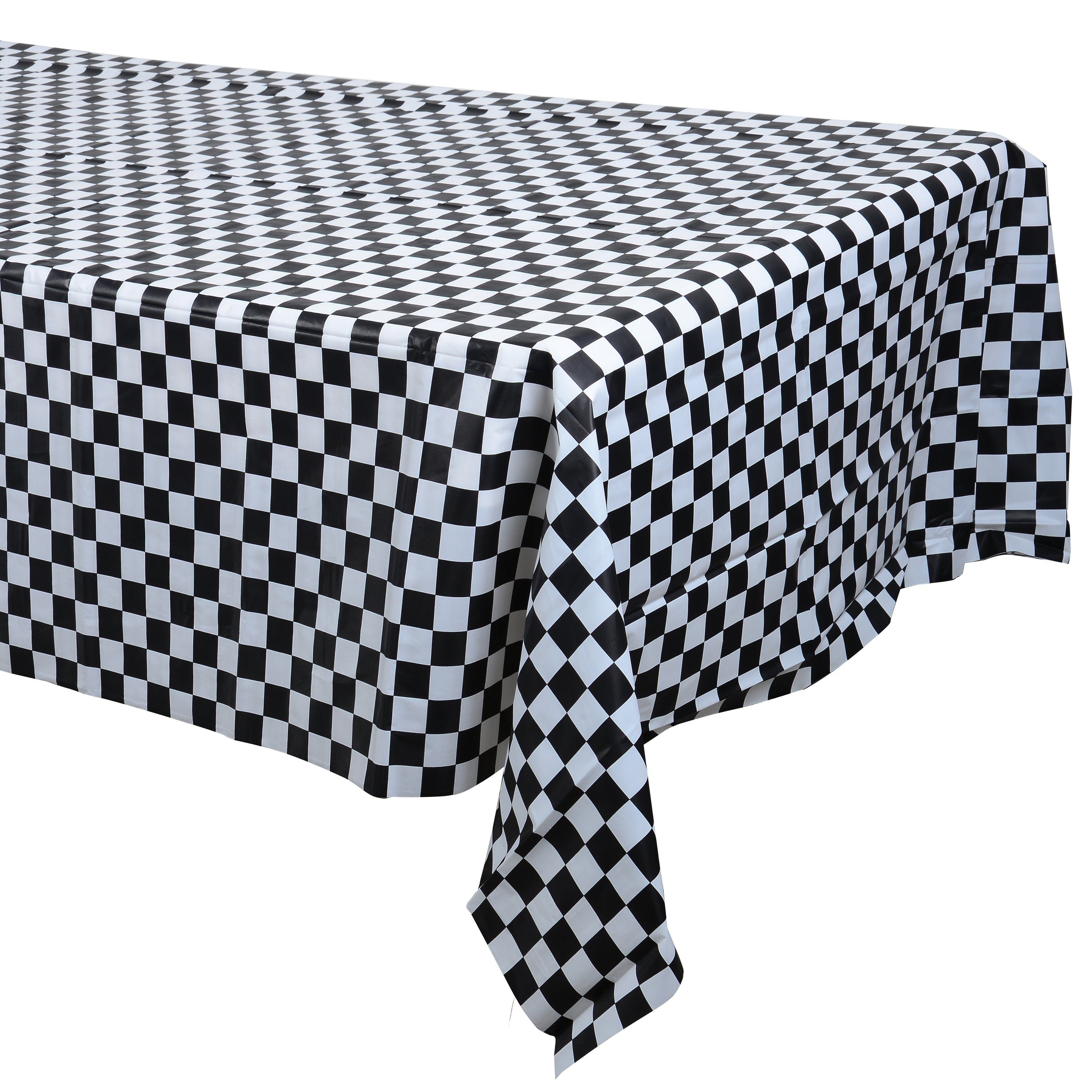 Plastic Table Cover/B&W Check - 1 Count