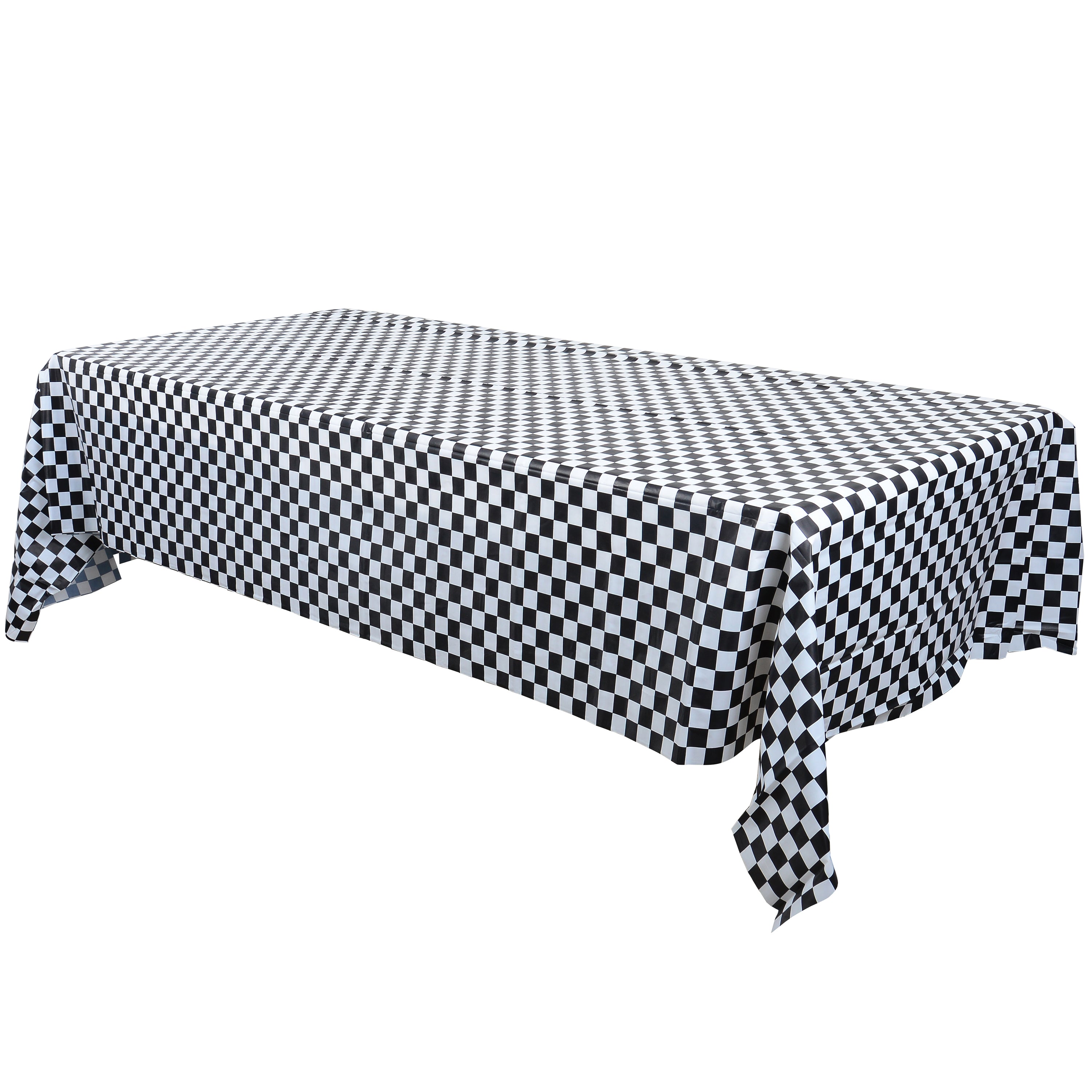 Plastic Table Cover/B&W Check - 1 Count