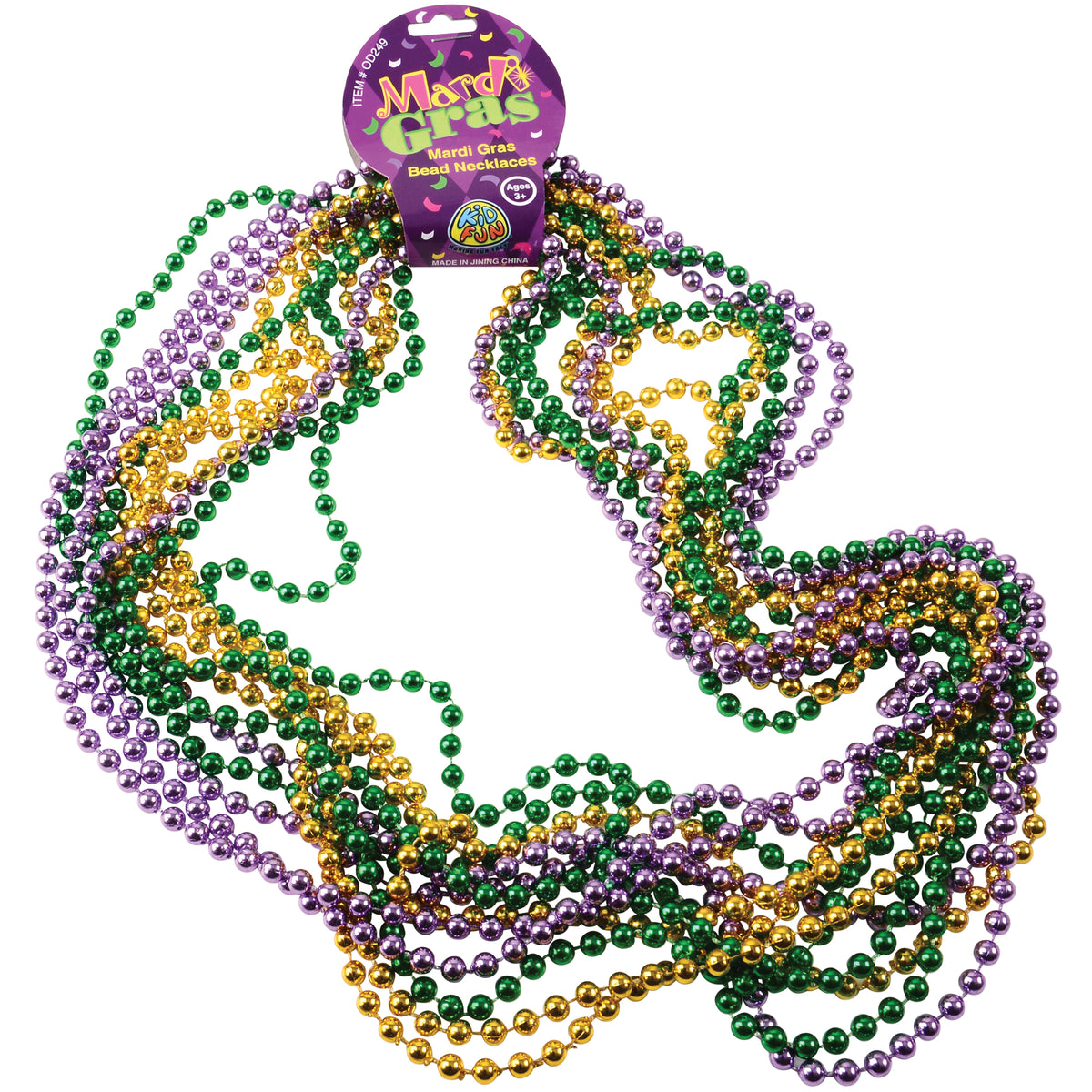 Mardi Gras Bead Necklaces/6Mm - 12 Count