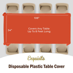 Orange Plastic Table Cover | Case of 48 - 54 In. x 108 In.