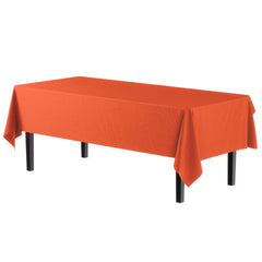 Orange Plastic Table Covers | 6 Pack - 54 In. x 108 In.