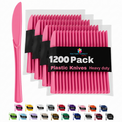 Heavy Duty Cerise Plastic Knives | 7.75 in. | Case of 1200
