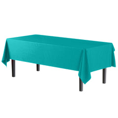 Premium Aqua Blue Plastic Table Covers | 6 Pack - 54 In. x 108 In.