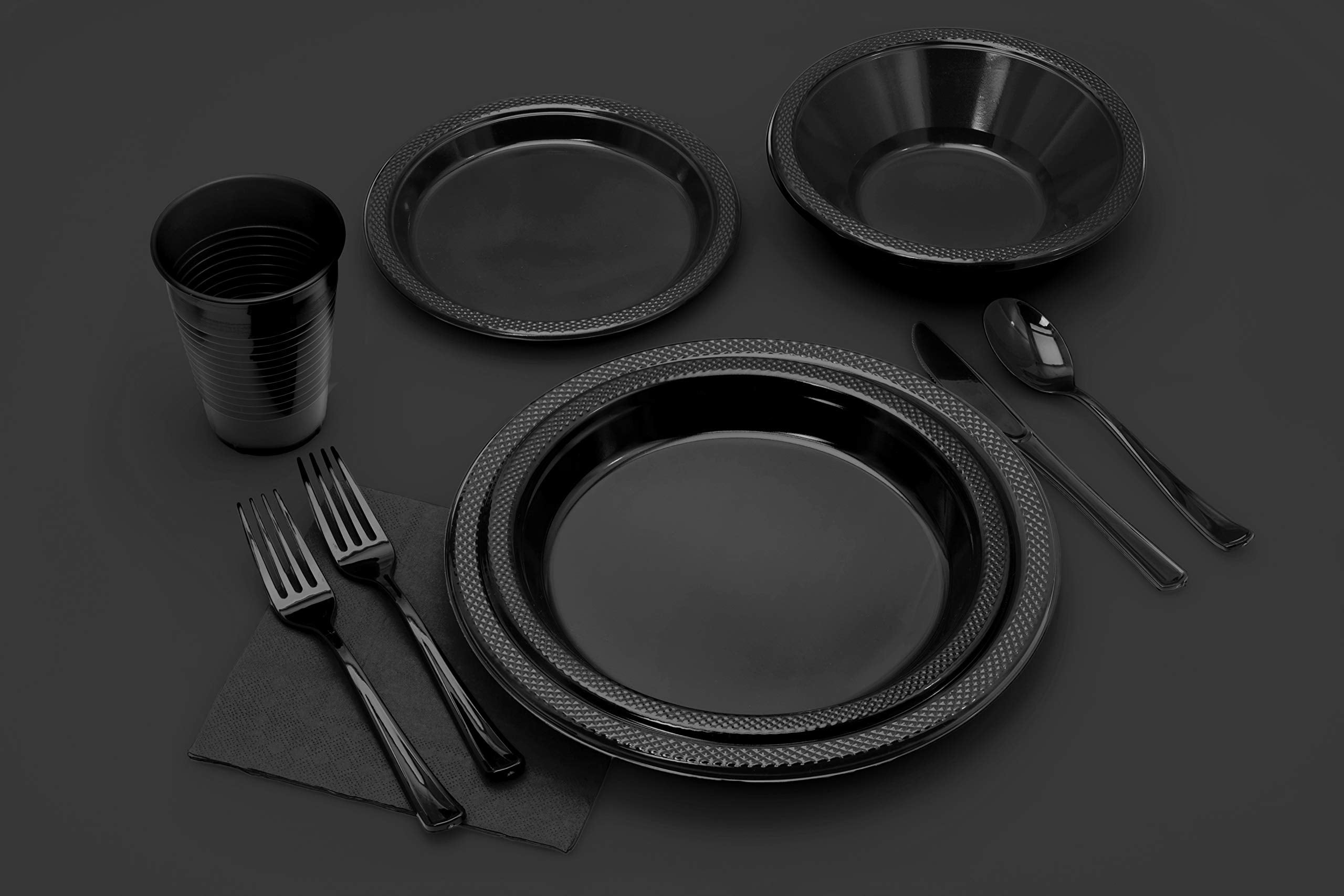 Premium Black Plastic Table Covers | 6 Pack - 54 In. x 108 In.