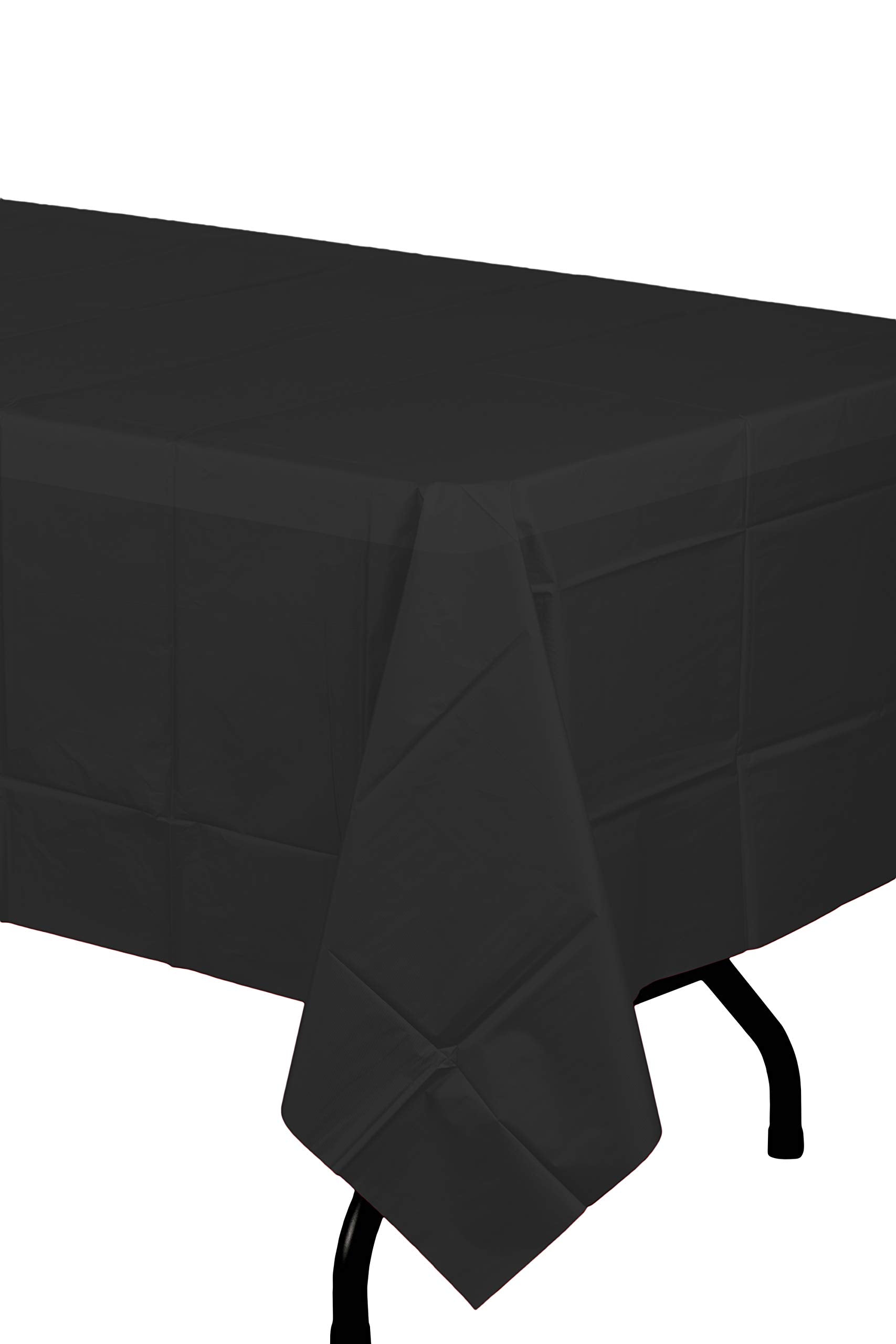 Premium Black Plastic Table Cover | Case of 96 - 54 In. x 108 In.