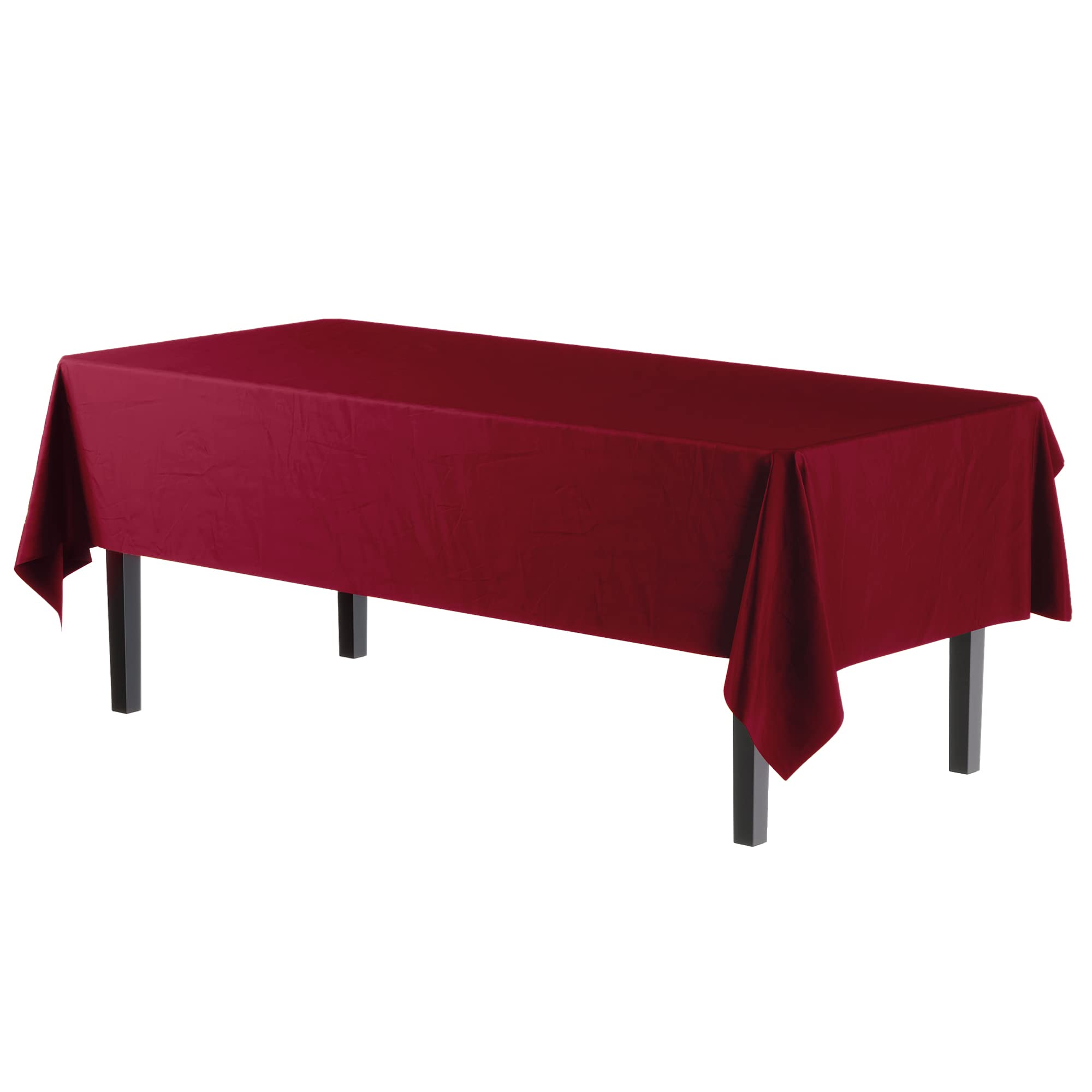 Premium Burgundy Plastic Table Covers | 12 Count - 54 In. x 108 In.