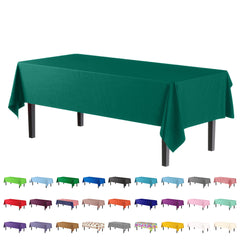 Premium Dark Green Plastic Table Covers | 6 Pack - 54 In. x 108 In.