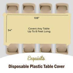 Premium Light Yellow Plastic Table Cover | Case of 96 - 54 In. x 108 In.