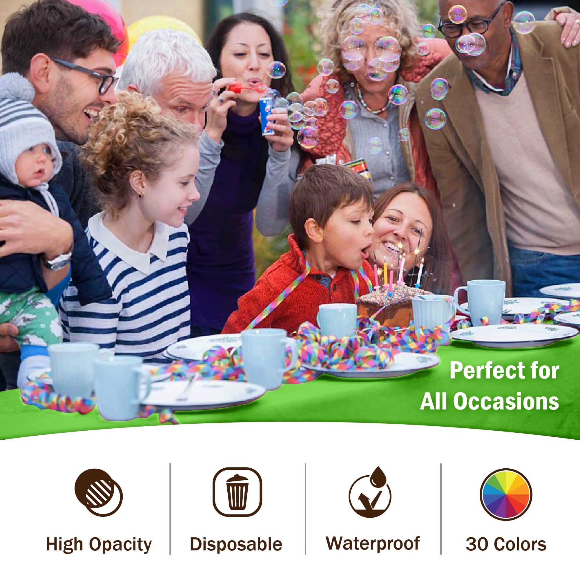 Lime Green Plastic Table Covers | 12 Pack - 54 In. x 108 In.