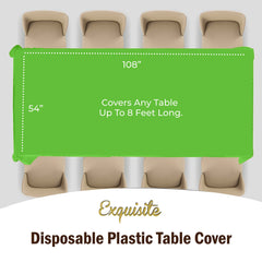 Lime Green Plastic Table Cover | Case of 48 - 54 In. x 108 In.