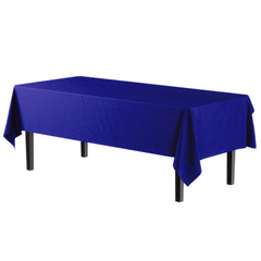 Premium Navy Blue Plastic Table Covers | 12 Pack - 54 In. x 108 In.