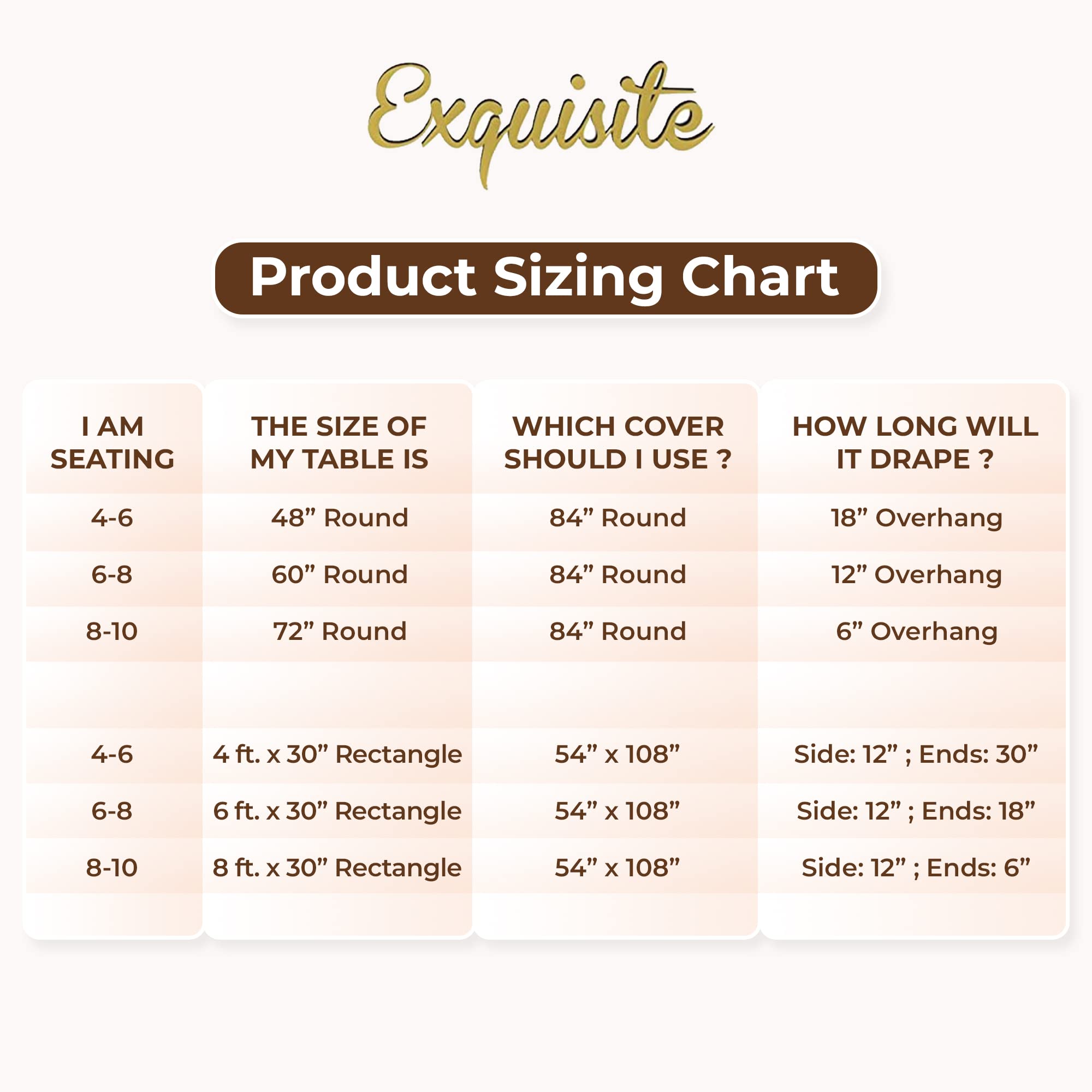 Premium Peach Table Cover