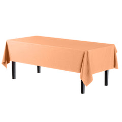 Premium Peach Plastic Table Covers | 6 Pack - 54 In. x 108 In.