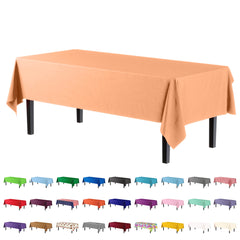 Premium Peach Plastic Table Covers | 6 Pack - 54 In. x 108 In.