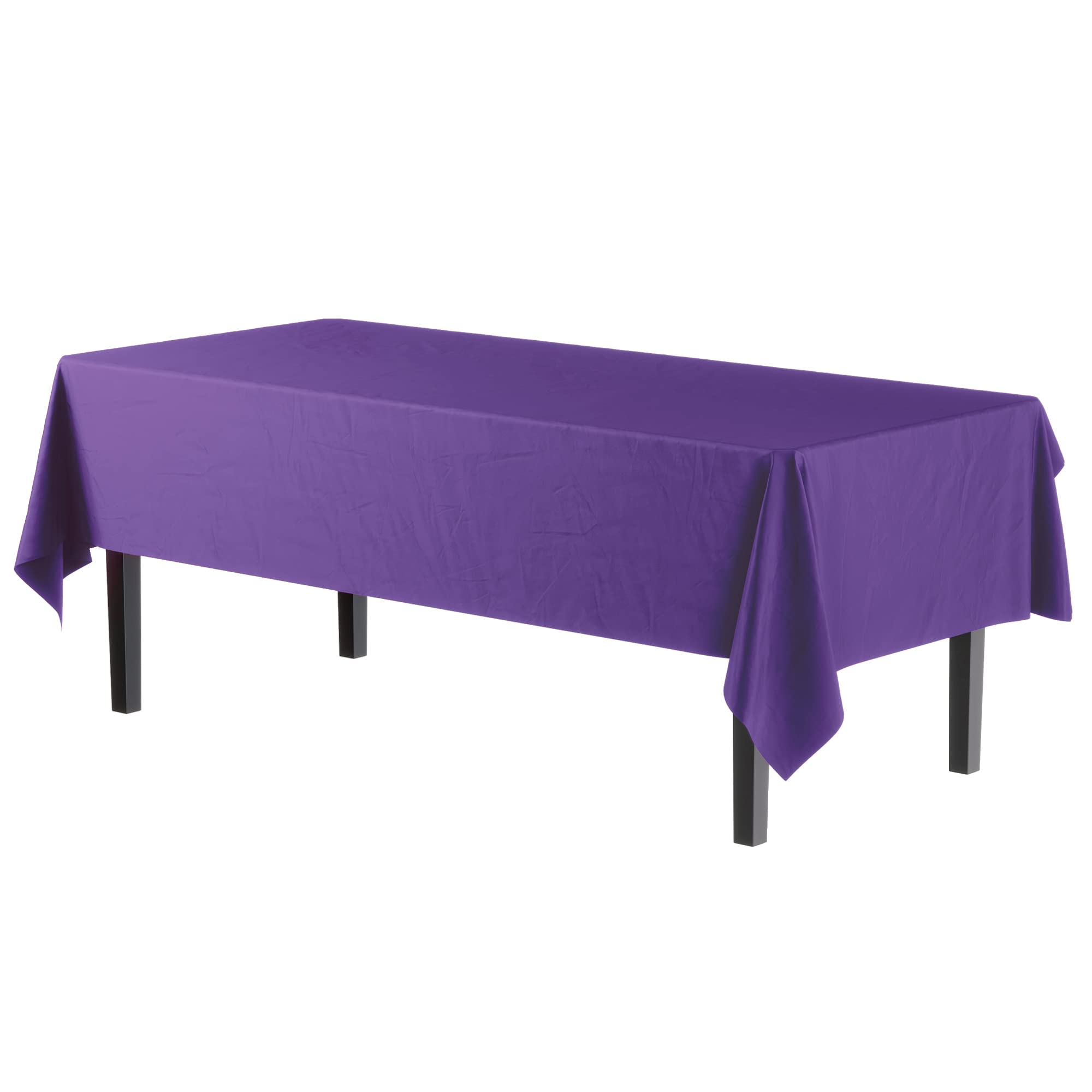 Purple Plastic Table Covers | 12 Pack - 54 In. x 108 In.