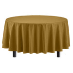 Premium Round Gold Plastic Table Cover