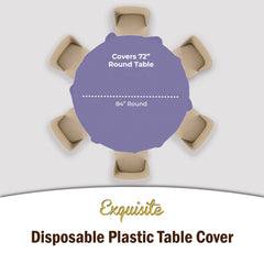 Premium Round Lavender Plastic Table Covers | 6 Pack