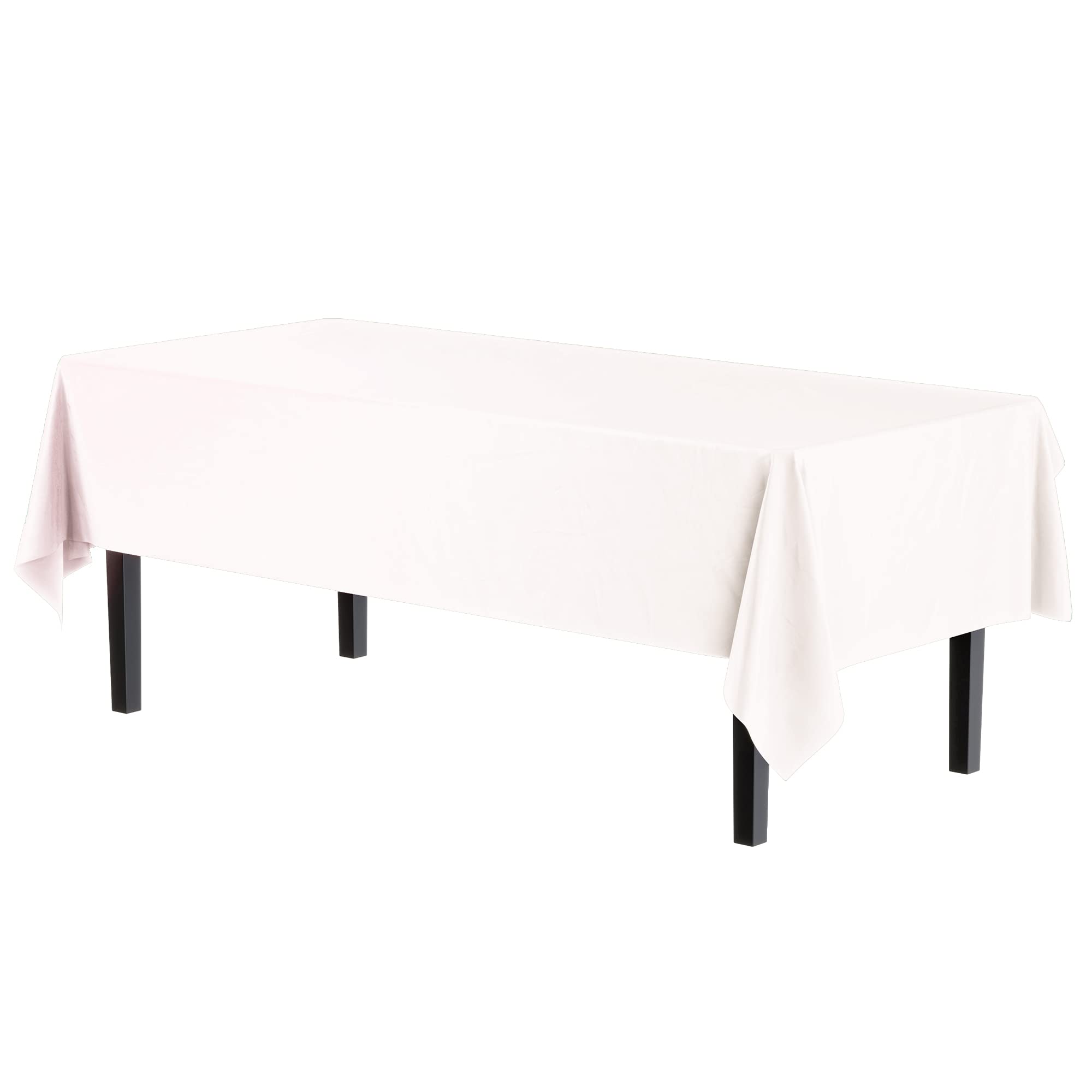 White Plastic Table Covers | 6 Pack - 54 In. x 108 In.