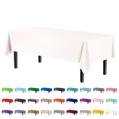 Premium White Plastic Table Cover | Case of 96 - 54 In. x 108 In.