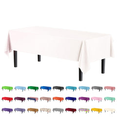 White Plastic Table Cover | Case of 48 - 54 In. x 108 In.