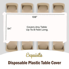 Premium White Plastic Table Cover | Case of 96 - 54 In. x 108 In.