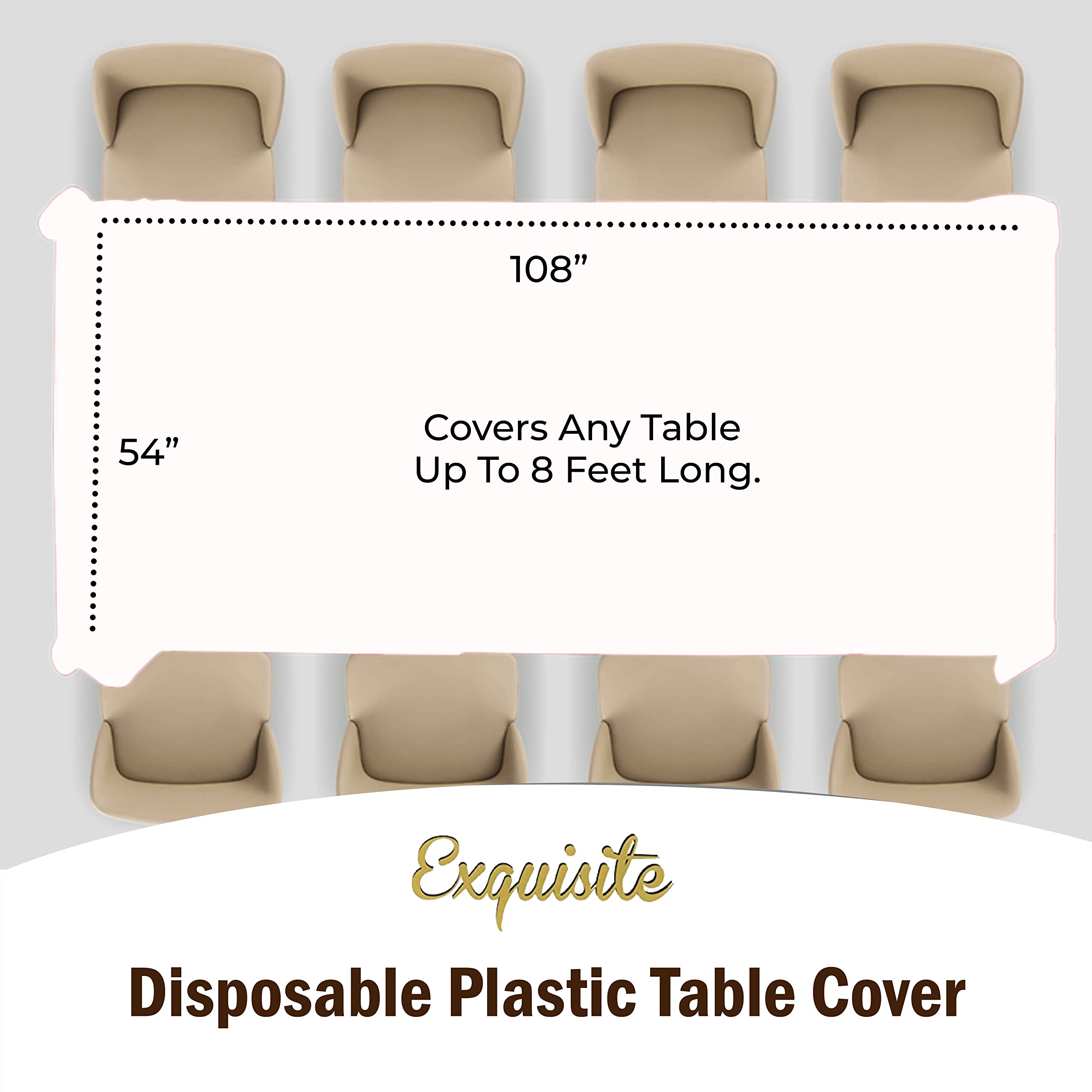 White Plastic Table Covers | 12 Pack - 54 In. x 108 In.