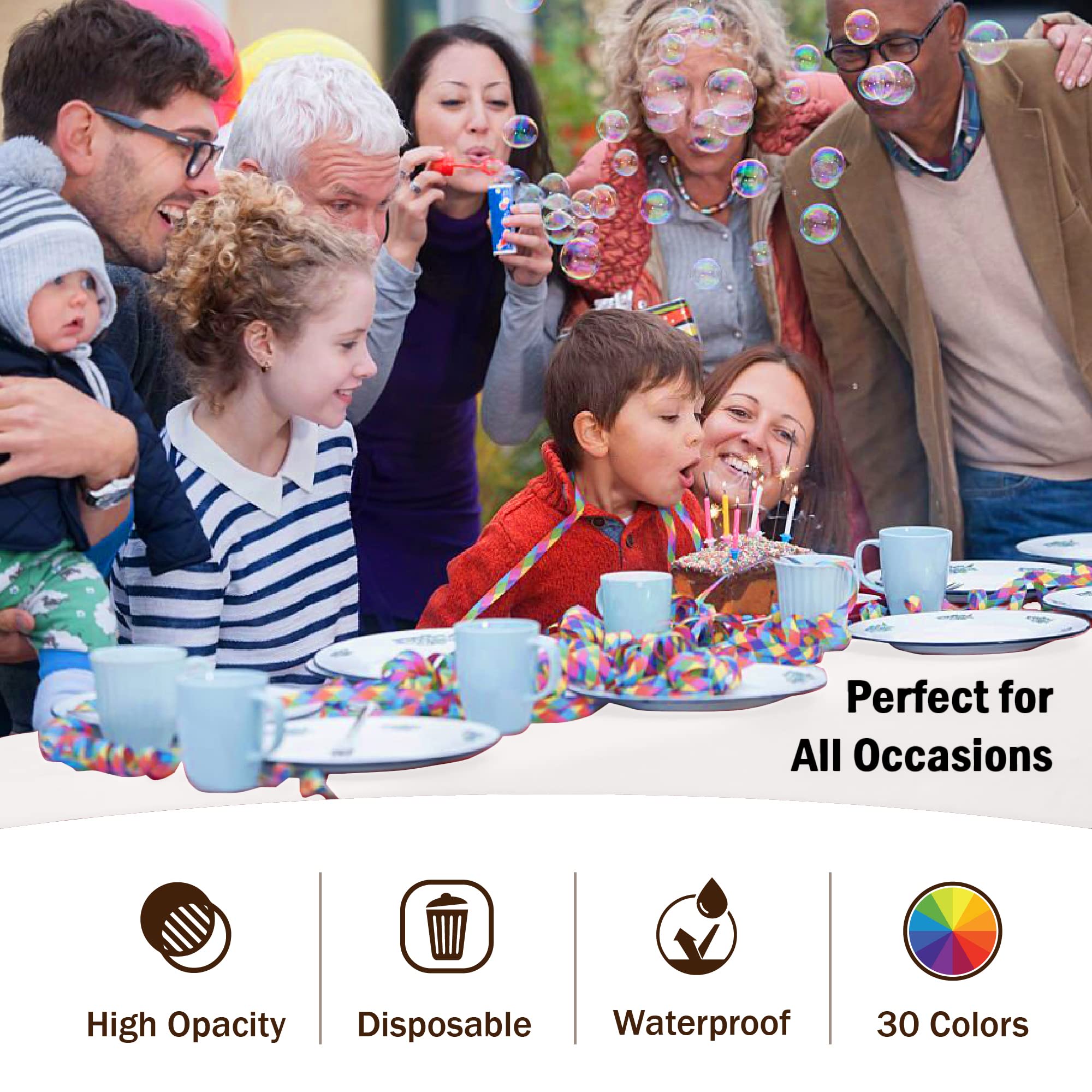 Premium White Plastic Table Covers | 6 Pack - 54 In. x 108 In.