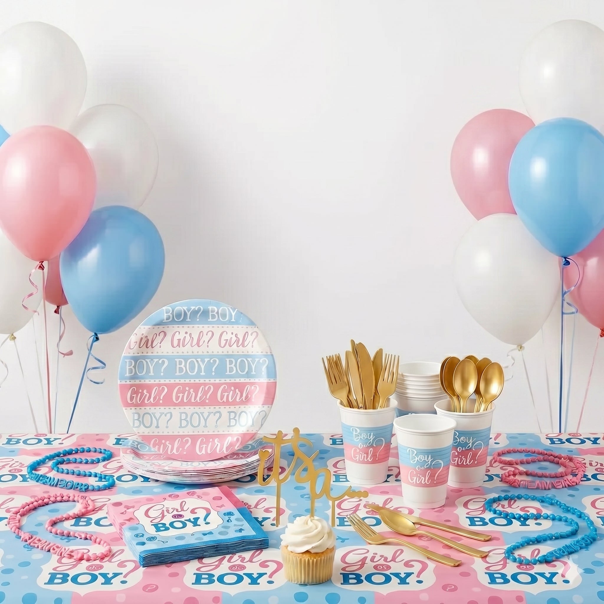 128 Pcs Gender Reveal Party Mid Kit | For 8 Guests