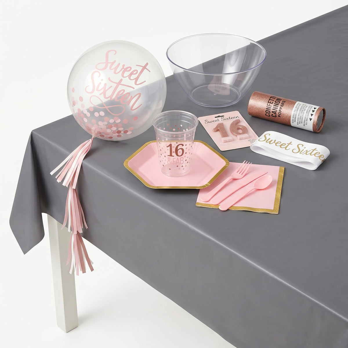 80 Pcs Sweet 16 Party Kit - For 8 Guests