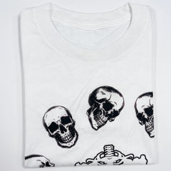 Halloween Skeleton Head Crop Top T-Shirt - Adult L