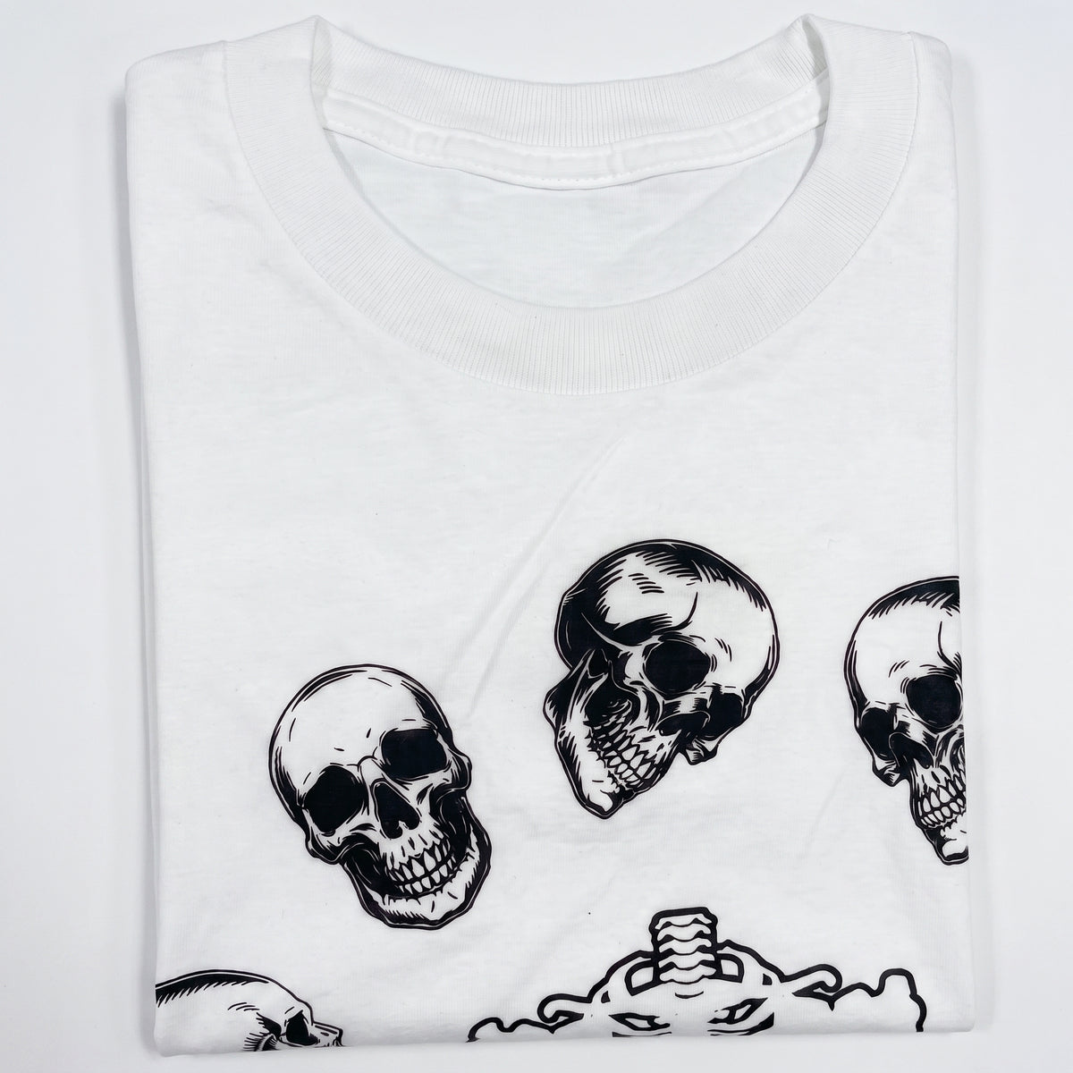 Halloween Skeleton Head Crop Top T-Shirt - Adult S