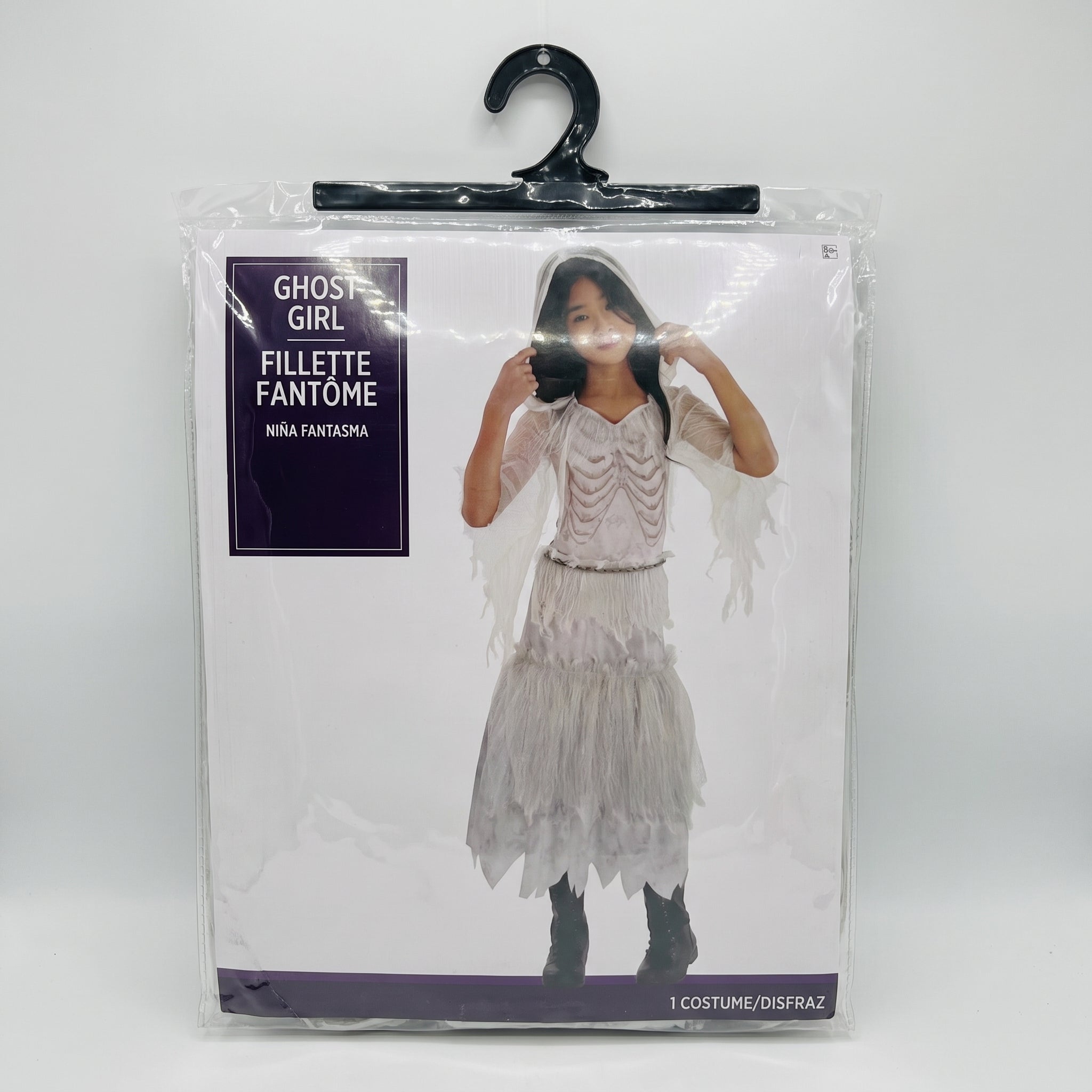Girls' Skeleton Ghost Costume - Child M (8-10)