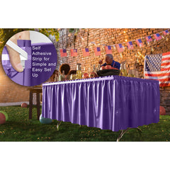 Purple Plastic Table Skirt | Case of 48