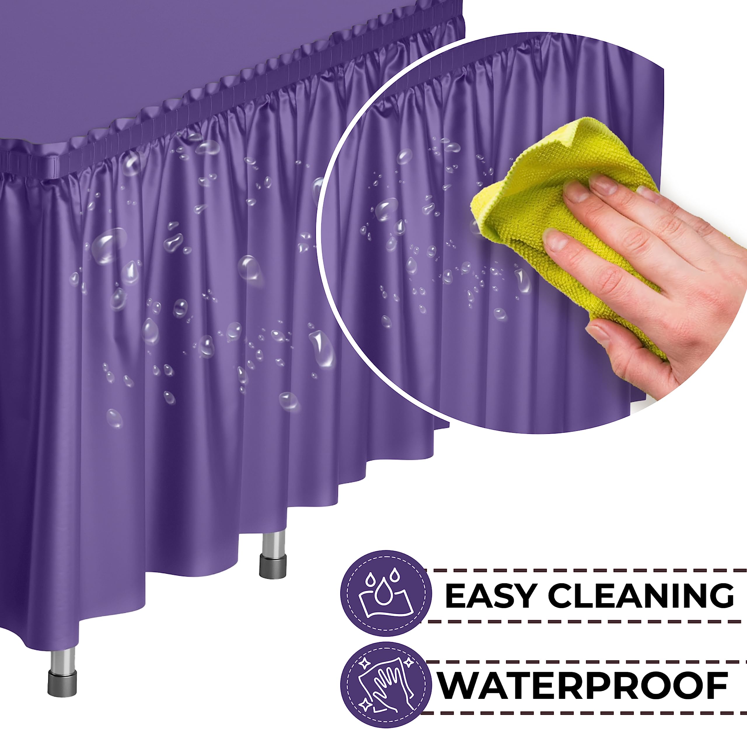 Purple Plastic Table Skirt | Case of 48