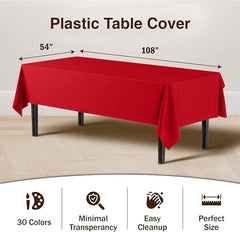 Red plastic Table Cover