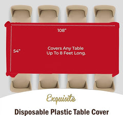 Red Plastic Table Covers | 6 Pack - 54 In. x 108 In.
