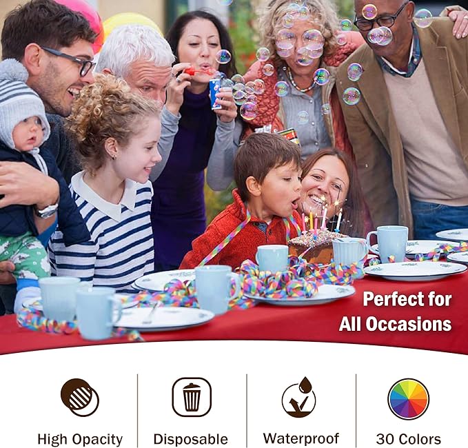 Red Plastic Table Cover | Case of 48 - 54 In. x 108 In.