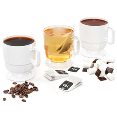 8 Oz. White Glazed Coffee Cup w/ Handle | 8 Count